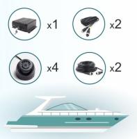 Комплект видеонаблюдения для судна - регистратор, 4 камеры